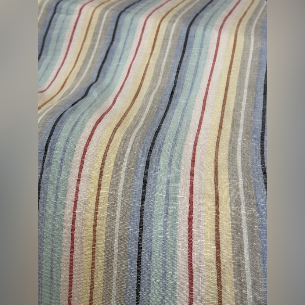 Pottery Barn 100% Linen Duvet Cover 103x82 Stripes Multicolor Comforter Cover - Picture 4 of 7